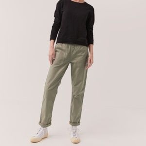 Pact Woven Twill Roll Up Mink Grey Pant XS